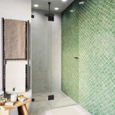 Frameless Glass Wall to Wall Shower Screen Door and Hinge Panel - 2000mm high, 10mm Toughened Glass - Matt Gun Metal